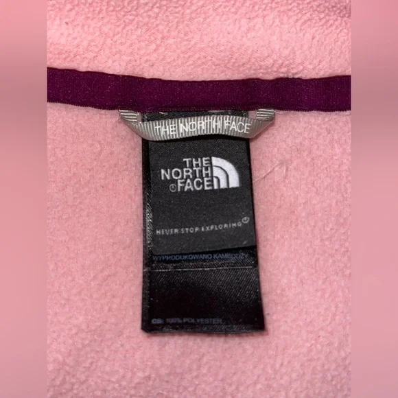 North Face || women’s 1/4 zip up Baby Pink Fleece Pullover size Small - Picture 8 of 8